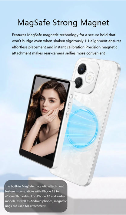 LINIM Magnetic Wireless Selfie Monitor Screen Phone Rear Camera for Vlog Live Stream Compatible for iPhone Android