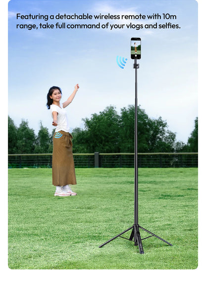 Original Ulanzi SK21 Magnetic Auto Open Tripod 8 Section Pole Extension For Phone Vlog Shooting Magnetic