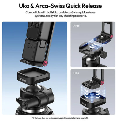 Ulanzi MA66 Magnetic Quick Release Tripod for DJI Pocket 3 Foldable Selfie Stick Handle Tripod with Hidden Hook for Travel