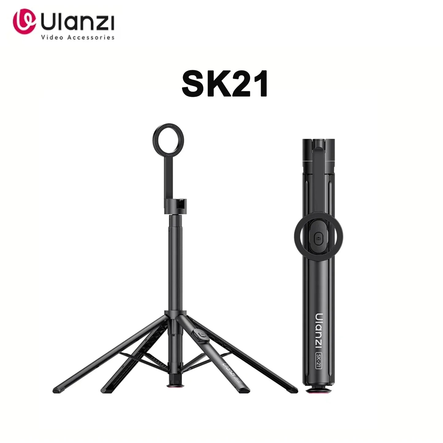 Original Ulanzi SK21 Magnetic Auto Open Tripod 8 Section Pole Extension For Phone Vlog Shooting Magnetic