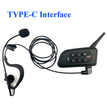 EJEAS 4PCS V4C PLUS Football Referee Intercom Headset 1500M Full Duplex Bluetooth Headphone Conference Interphone + Handbag