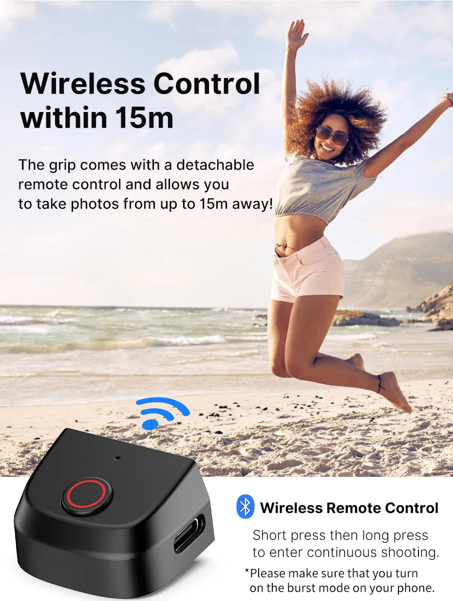 Ulanzi MA35 Phone Camera Grip Handle MagSafe Bluetooth Shutter Smartphone Selfie Stablizer Vertical Horizontal Shooting