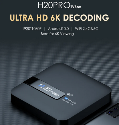 H20PRO Android TV Box Android 10.0 2GB 16GB 2.4&5G WIFI 4K Media Player TV Box Android Play Store Very Fast 1080P Set Top Box