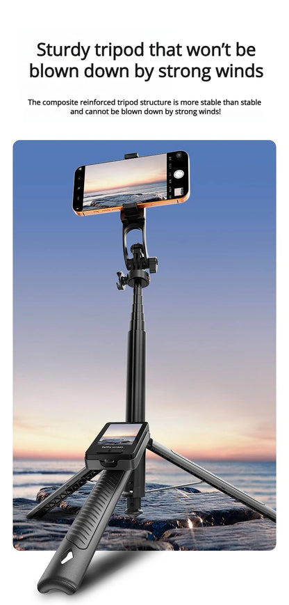 Smartphone Rear Selfie Screen with Selfie Stick Tripod suit.Selfie Pole Real-time Projection,for Vlog/Travel/Selfie/Group Photos