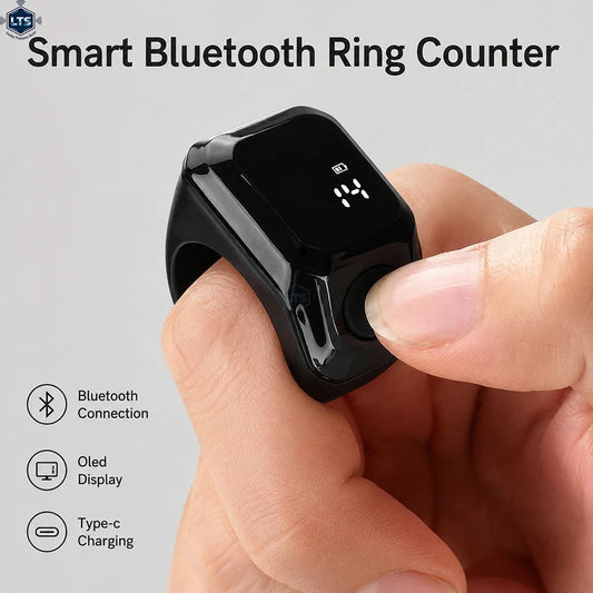 Smart APP Ring Counter Portable Digital Display Counter Bluetooth Counting Ring Time Reminder Wearable Tasbih Zikr Ring Misbah