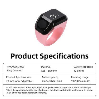 2026 New Smart APP Digital Ring Finger Counter Bluetooth Counting Ring Time Reminder Portable Wearable Tally Counter