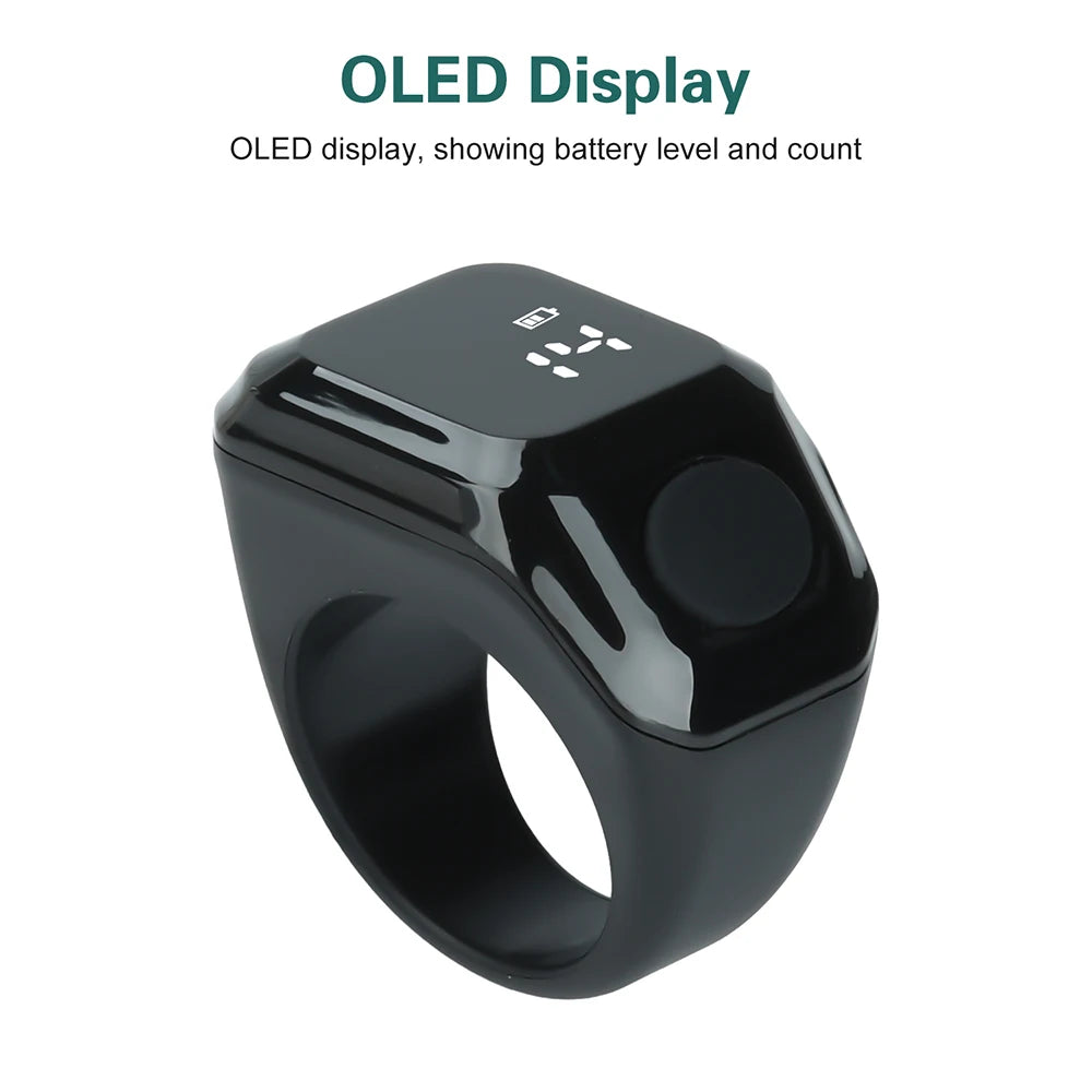 Portable Digital Display Counter Smart APP Ring Counter Bluetooth Counting Ring Time Reminder Wearable Tasbih Zikr Ring Misbah