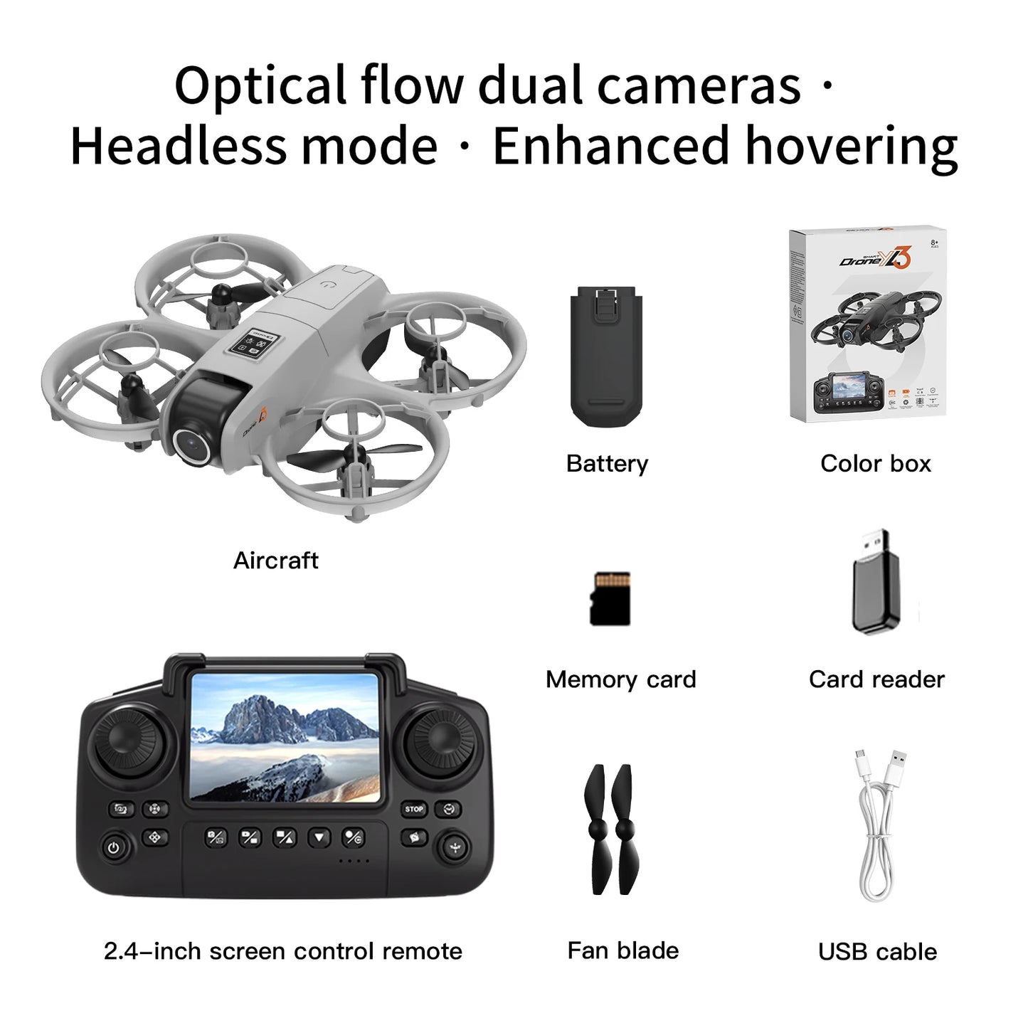 New YL3 Drone Dual Camera 5G WIFI Aerial Photography Aircraft Brushless Motor Remote Control Optical Flow Hover Aircraft UAV