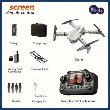 E88 Pro RC Drone WiFi FPV Height Hold Foldable Obstacle Avoidance 4K Wide-Angle HD Camera Quadrotor Helicopter Children's Toys