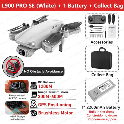 LYZRC L900 PRO SE MAX GPS Drone 4K Professional Dual Camera Brushless 360 Obstacle Avoidance 5G WIFI FPV Foldable RC Quadcopter
