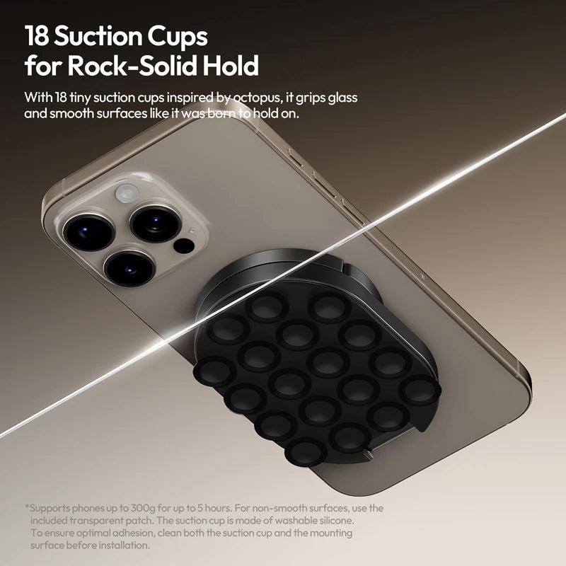 Ulanzi MA39 MagLock Suction Cup Phone Suction Mount Magnetic Stand Desktop Stand for Smartphone Glass Windows Mirrors Laptops