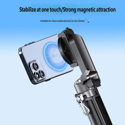 Magnetic Selfie Stick Tripod Anti-shake Extendable Phone Holder for Live Streaming Vlog Zoom Travel iPhone Samsung Android
