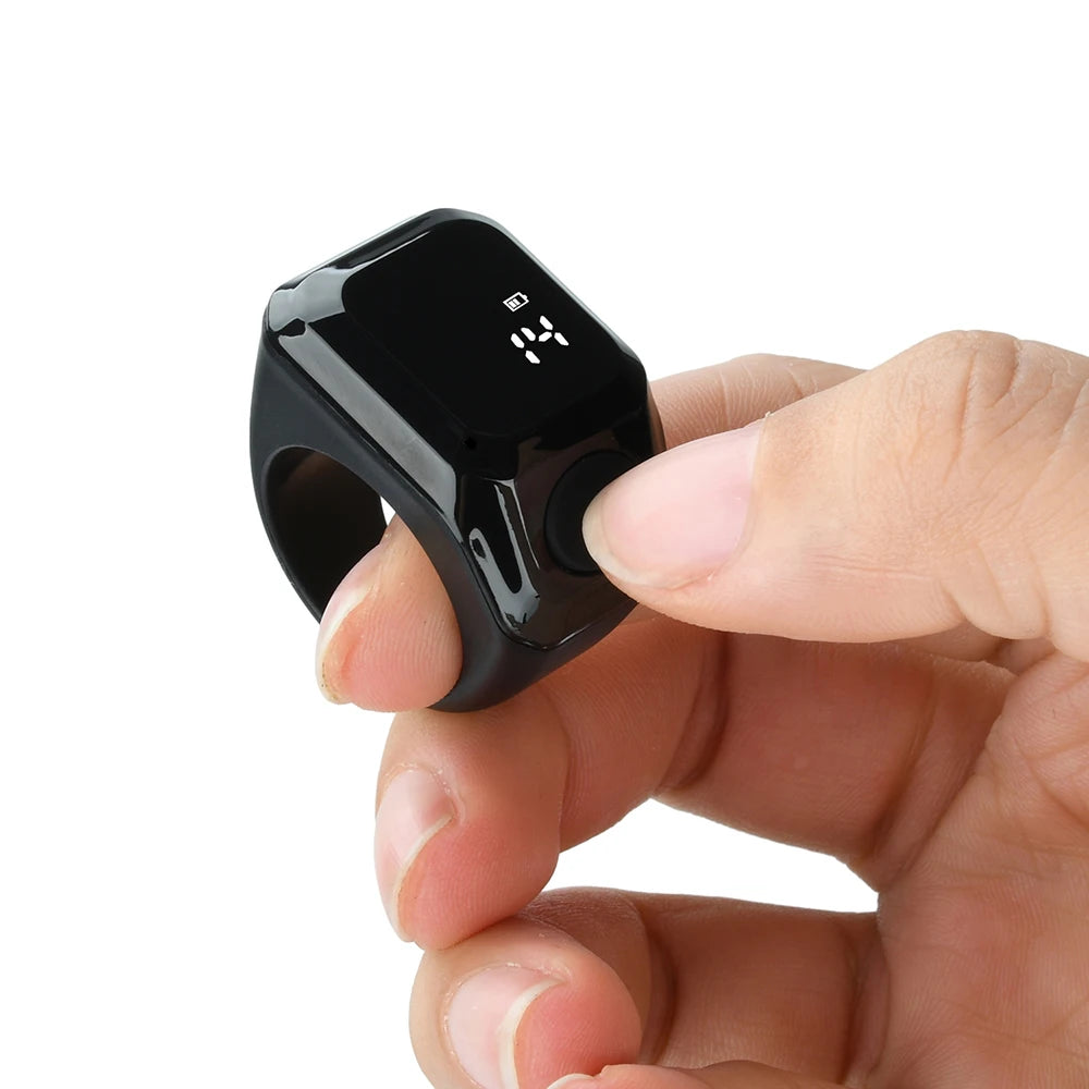 Digital Ring Counter Bluetooth APP Control OLED Display Silent Touch Type-C Rechargeable Muslims Zikr Ring Prayer Finger Counter