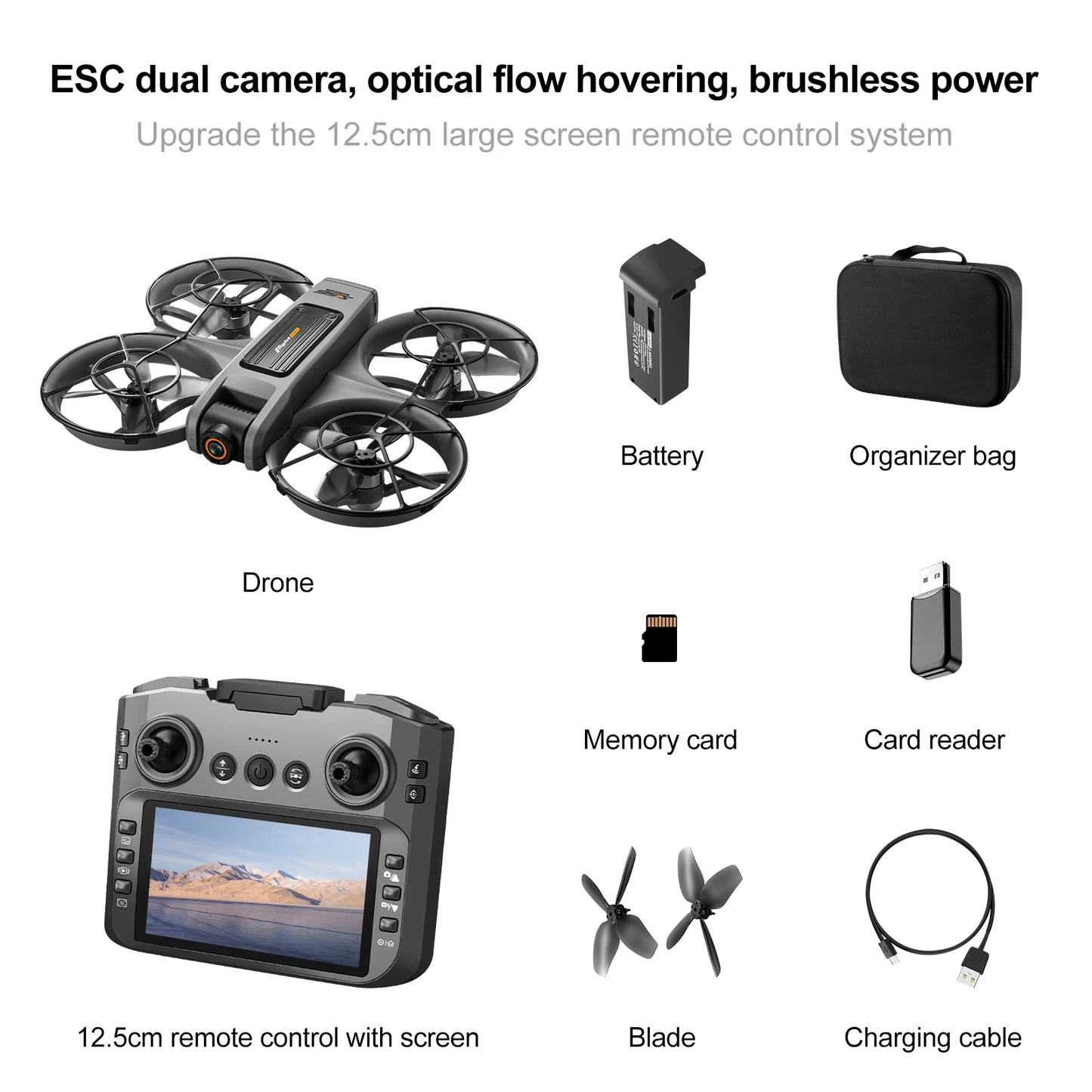 Professional Mini Drone S156 FPV 8K HD Camera Brushless Motor Obstacle Avoidance Foldable Quadcopter With LED Screen Remote