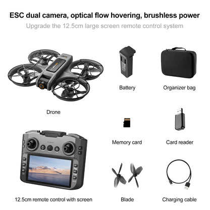 Professional Mini Drone S156 FPV 8K HD Camera Brushless Motor Obstacle Avoidance Foldable Quadcopter With LED Screen Remote