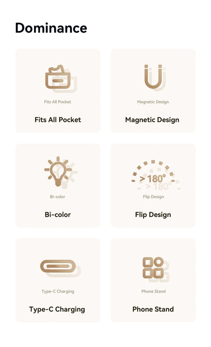 Ulanzi LM19 MagSafe Light CRI 95+ for Vlog Livestream Photograph Bi-Color Flip Fill Light Suitable for Magnetic Mobile Phones
