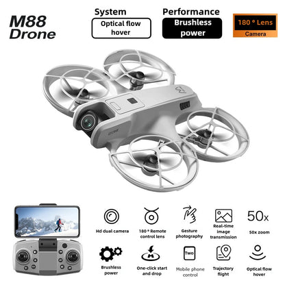 Brushless Drone New M88 Aerial Photography Optical Flow Positioning Quadcopter Remote-controlled Aircraft Toy Gift Box Set