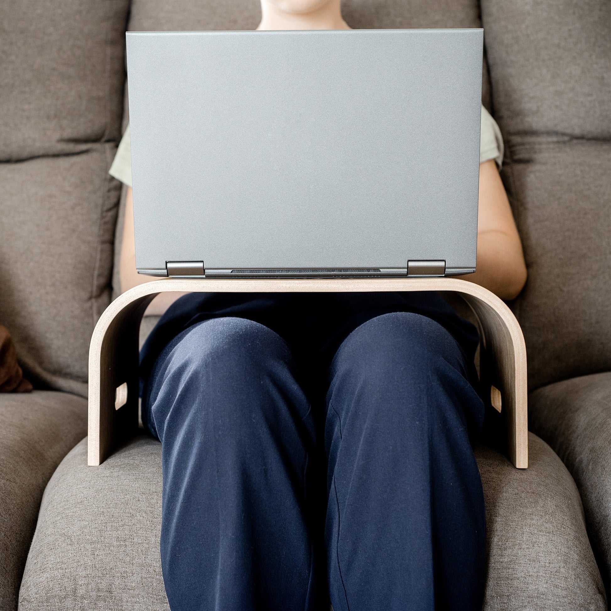 Wooden Laptop Tray - Portable Lap Desk with Ventilation-4